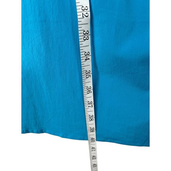 Eloquii Poplin Twofer Shirtdress Front Placket Long Sleeve Mini Size 18 Blue - Picture 16 of 16